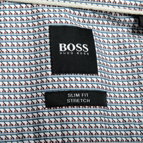 Hugo Boss Men's "Ronni" Slim Fit Stretch Multi-Color Long Sleeve Casual Shirt - Picture 8 of 9